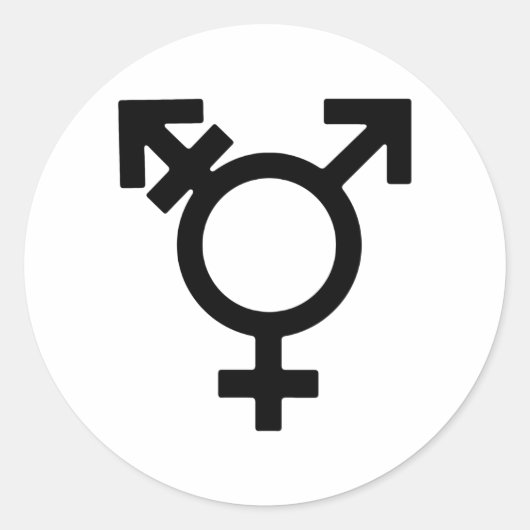 Transgender-gendersymbool Ronde Sticker (Voorkant)