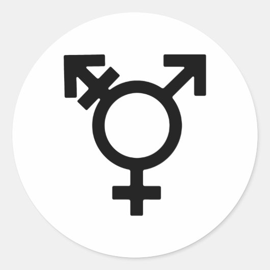 Transgender-gendersymbool Ronde Sticker (Voorkant)