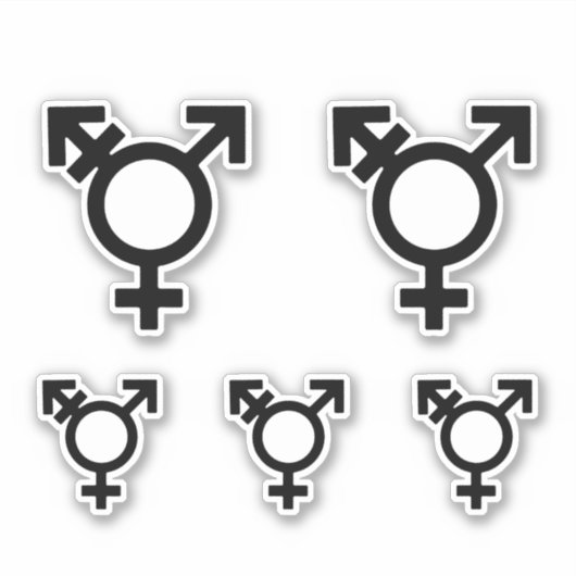 Transgender-gendersymbool Sticker (Voorkant)
