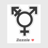 Transgender-gendersymbool Sticker (Vel)