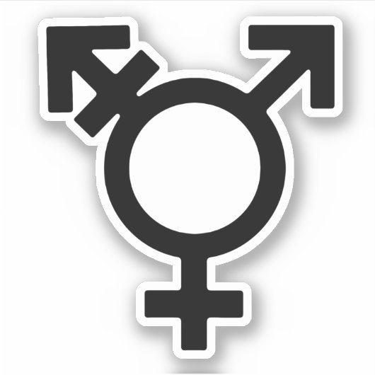 Transgender-gendersymbool Sticker (Voorkant)