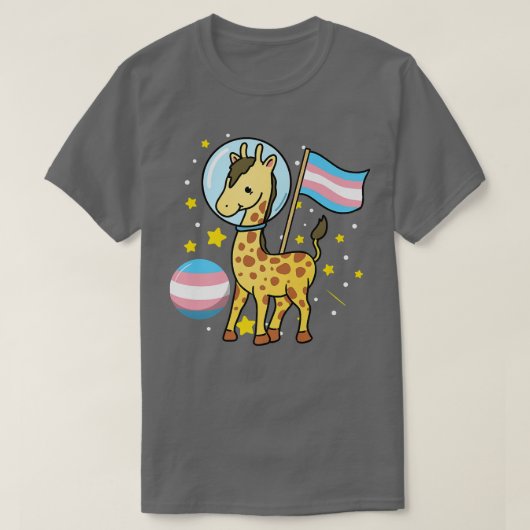 Transgender Giraffe Astronaut Trans Pride T-shirt (Design voorkant)