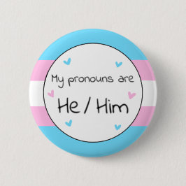 Transgender He/Him Pronoun Pin Ronde Button 5,7 Cm