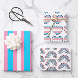  Transgender Hearts, Rainbows and Flag Birthday Inpakpapier Vel