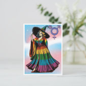 Transgender heks in regenboogvlag kleding briefkaart (Staand voorkant)