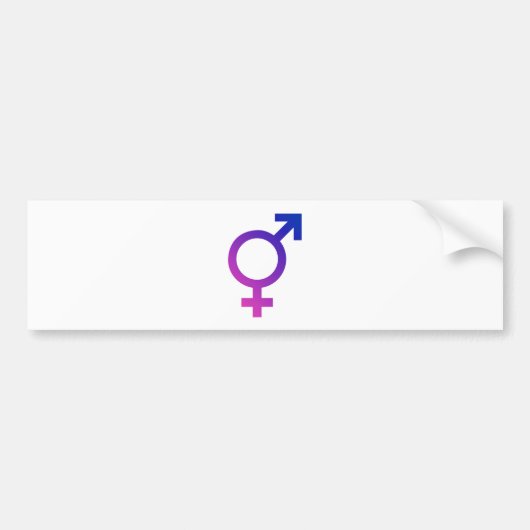 Transgender Hermaphrodite Gender Pride Symbool Bumpersticker (Voorkant)