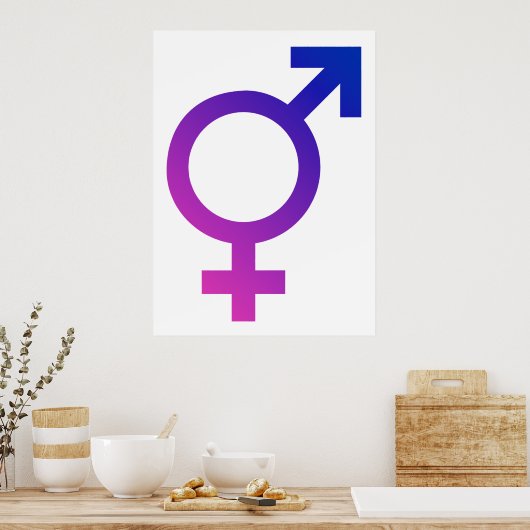 Transgender Hermaphrodite Gender Pride Symbool Poster (Keuken)