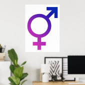 Transgender Hermaphrodite Gender Pride Symbool Poster (Thuiskantoor)