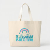Transgender is een prachtig regenboogblauw wit grote tote bag (Voorkant)