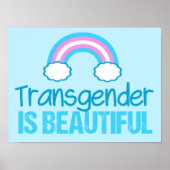 Transgender is een prachtig regenboogblauw wit poster (Voorkant)