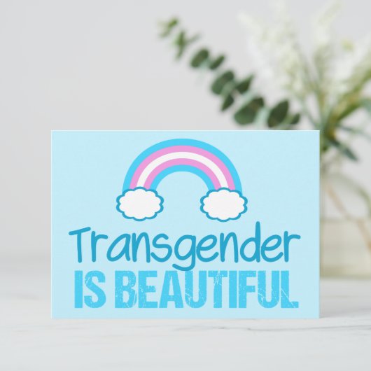 Transgender is een prachtige Trans Rainbow Flag Ka (Staand voorkant)