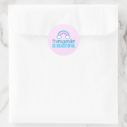Transgender is prachtig ronde sticker (Tas)