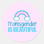 Transgender is prachtig ronde sticker (Voorkant)