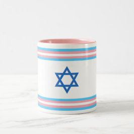 Transgender Israel Pride Flag Tweekleurige Koffiemok