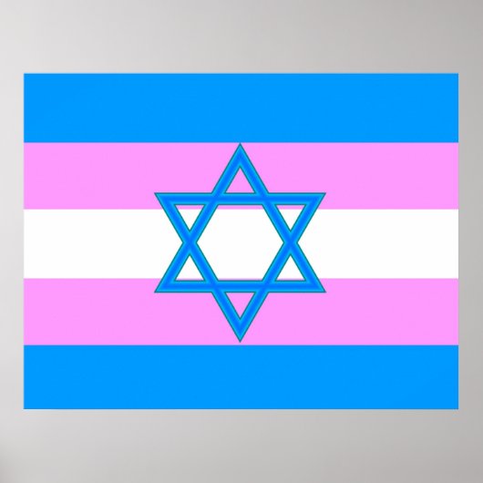 Transgender Jewish Pride Flag Poster (Voorkant)