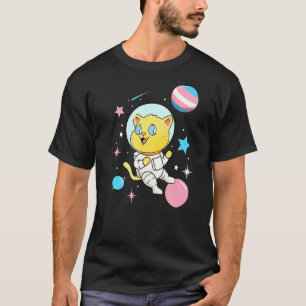 Transgender Kat In De Ruimte Trans Pride T-shirt