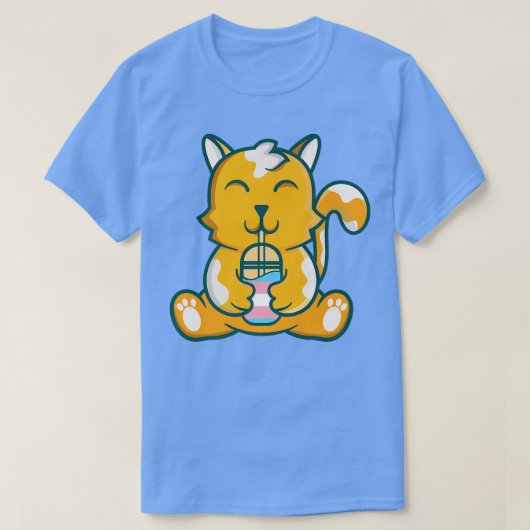 transgender kattenbubble tea transgender kattenbub t-shirt (Design voorkant)