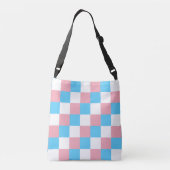 Transgender-kleuren, ingecheckte patroonoverkoepel crossbody tas (Achterkant)