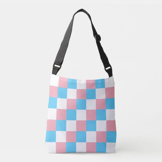 Transgender-kleuren, ingecheckte patroonoverkoepel crossbody tas (Voorkant)