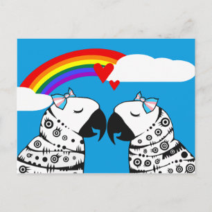 Transgender Lesbian Parrots Coupe Briefkaart
