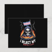 Transgender LGBT Pride Ik verwerp Mijn Sterfelijk  Briefkaart (Voorkant / Achterkant)