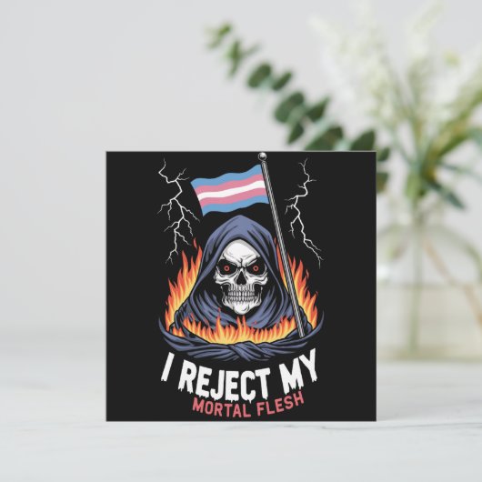 Transgender LGBT Pride Ik Verwerp Mijn Sterfelijk Kaart (Staand voorkant)