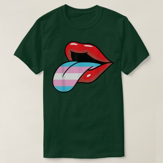 Transgender lips en Tongue LGBT-Q Trans Pride Fla T-shirt (Design voorkant)