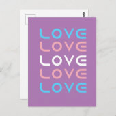 Transgender Love Love Love Geldbeutel  Briefkaart (Voorkant / Achterkant)
