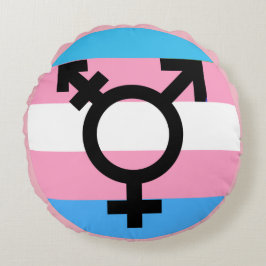 Transgender MTF FTM Awareness Pride Pillow Rond Kussen