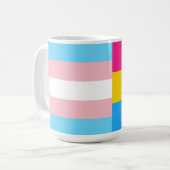 Transgender Panseksueel Dubbele Pride Vlag Koffiemok (Voorkant links)