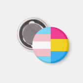 Transgender Panseksueel Dubbele Pride Vlag Magneet (Voorkant / Achterkant)