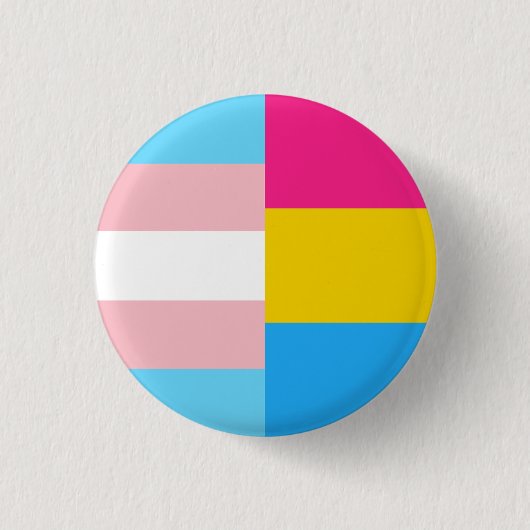 Transgender Panseksueel Dubbele Pride Vlag Ronde Button 3,2 Cm (Voorkant)