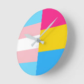 Transgender Panseksueel Dubbele Pride Vlag Ronde Klok (Hoek)