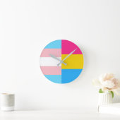 Transgender Panseksueel Dubbele Pride Vlag Ronde Klok (Huis)