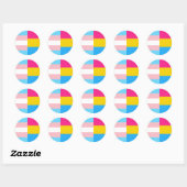 Transgender Panseksueel Dubbele Pride Vlag Ronde Sticker (Vel)