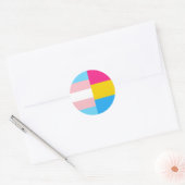 Transgender Panseksueel Dubbele Pride Vlag Ronde Sticker (Envelop)