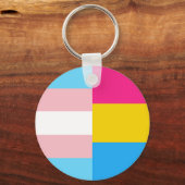 Transgender Panseksueel Dubbele Pride Vlag Sleutelhanger (Achterkant)