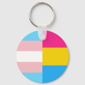 Transgender Panseksueel Dubbele Pride Vlag Sleutelhanger (Achterkant)