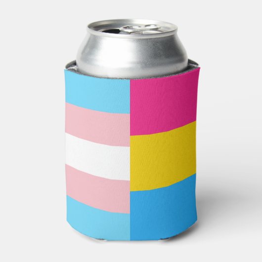 Transgender Pansexual Dual Pride Flag Blikjeskoeler (Blikje Voorkant)