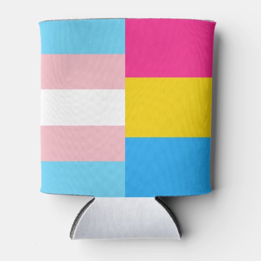 Transgender Pansexual Dual Pride Flag Blikjeskoeler (Voorkant)