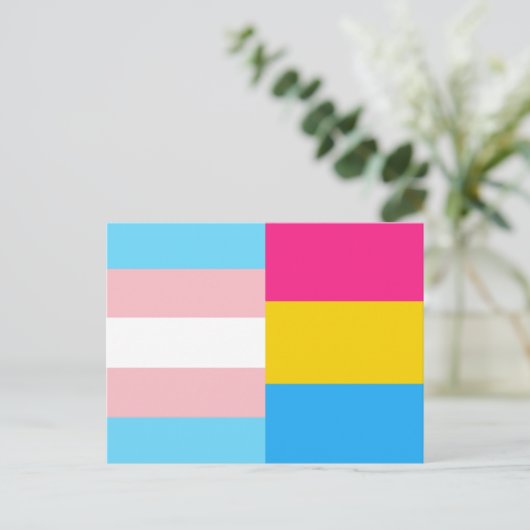 Transgender Pansexual Dual Pride Flag Briefkaart (Staand voorkant)