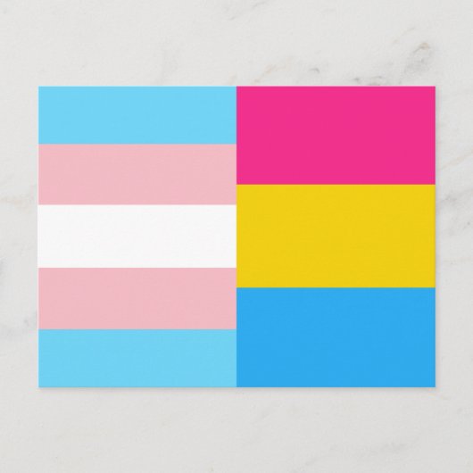 Transgender Pansexual Dual Pride Flag Briefkaart (Voorkant)