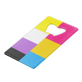 Transgender Pansexual Dual Pride Flag Creditkaart Flessenopener (Achterkant Gekanteld)