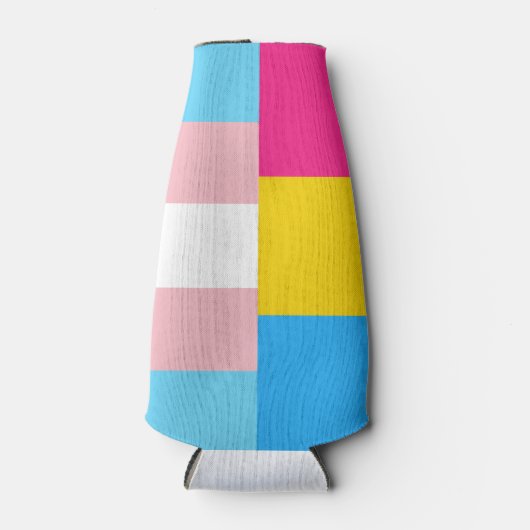 Transgender Pansexual Dual Pride Flag Flesjeskoeler (Voorkant)