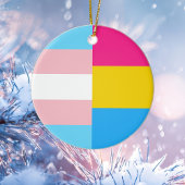 Transgender Pansexual Dual Pride Flag Kerstmis Keramisch Ornament