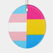 Transgender Pansexual Dual Pride Flag Kerstmis Keramisch Ornament (Links)