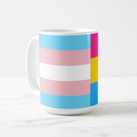 Transgender Pansexual Dual Pride Flag Koffiemok (Voorkant links)