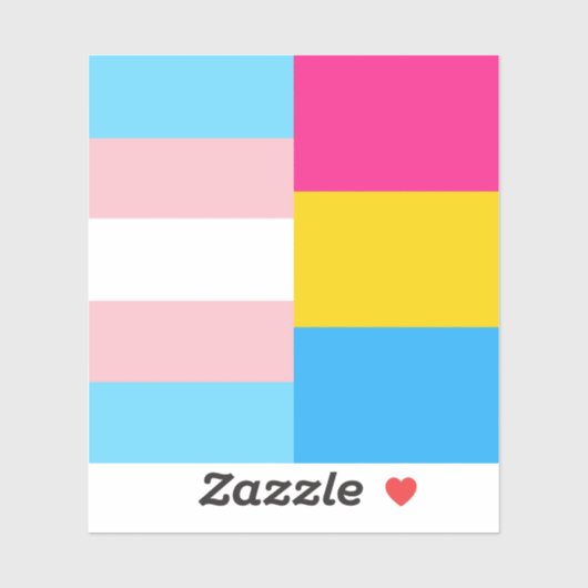 Transgender Pansexual Dual Pride Flag Laptop Sticker (Vel)