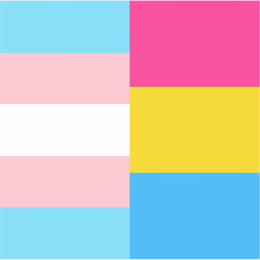 Transgender Pansexual Dual Pride Flag Laptop Sticker (Voorkant)