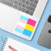 Transgender Pansexual Dual Pride Flag Laptop Sticker (Laptop met iPhone)